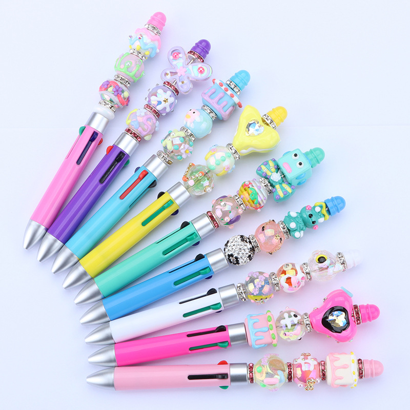 1 Piece Color Block Class Learning Daily Mixed Materials Cute Ballpoint Pen display picture 1