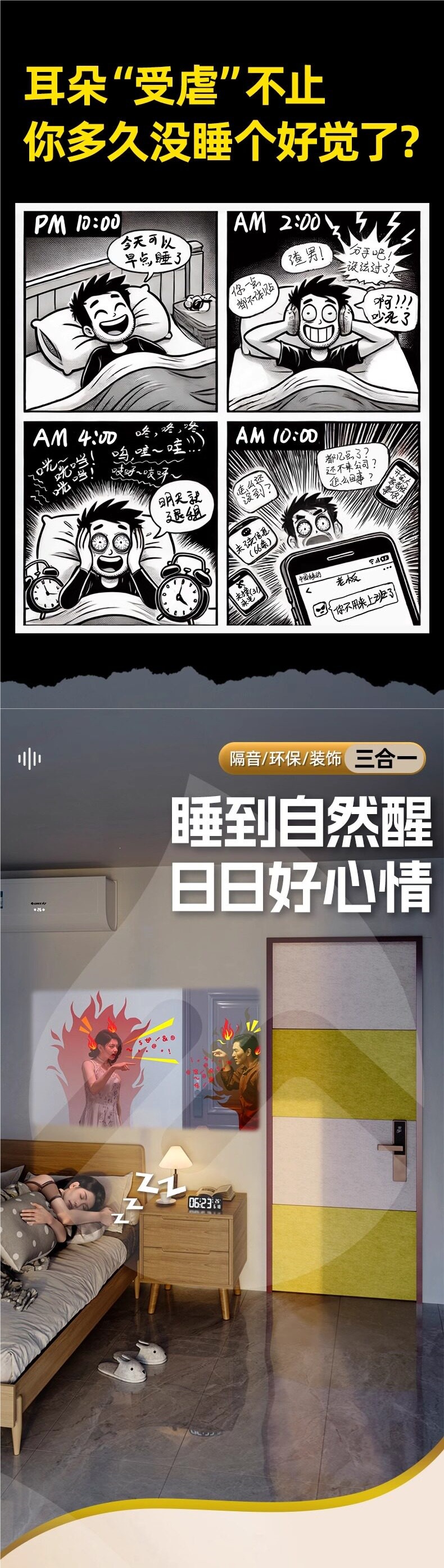 Super soundproof door sticker, soundproofing magic device for bedroom doors, soundproofing panels, noise reduction soundproofing cotton, sound-absorbing cotton