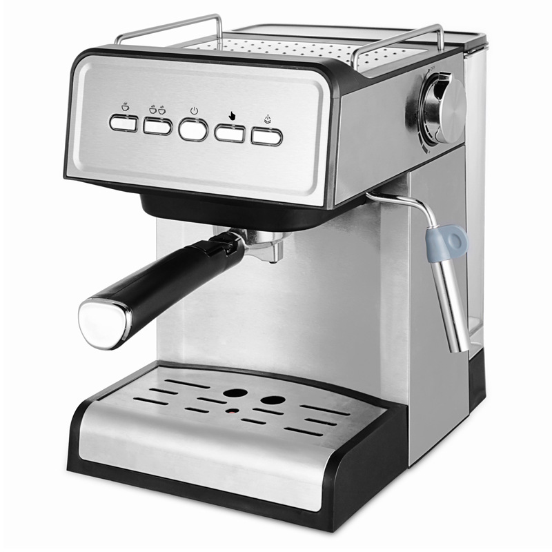 Máquina de café espresso estándar europea de 15 bares para uso doméstico, espumador de leche a vapor con presión de bomba, semiautomática, estilo retro