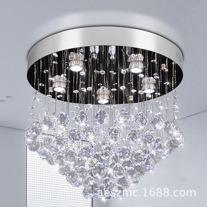 Zhongshan Lamps Hotel Wedding Hall Lighting Accessories Pendant Light Decoration Home Living Room Bedroom Crystal Ceiling Lamp