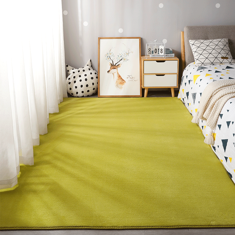 Alfombra de lana corta de vellón coral para dormitorio, mesita de noche, cama completa, sala de estar, tatami, tapete grueso para mesa de té, ventana salediza