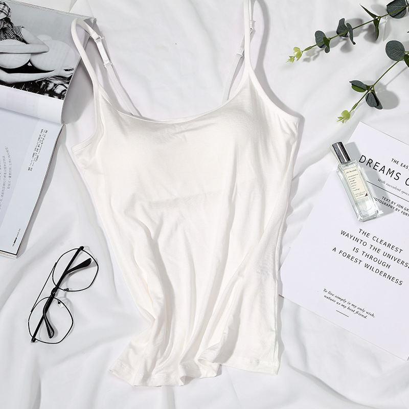 Chaleco de Honda de mujer de una pieza con copa fija de cinco dedos con almohadilla en el pecho chaleco Sling base de chaleco de sujetador sin desgaste