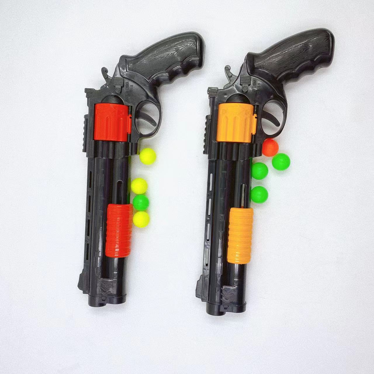 2 juguetes al por mayor pistolas blandas coloridas juguetes infantiles pistolas de pelota juguetes de plástico ping-pong manga nostálgica lotes