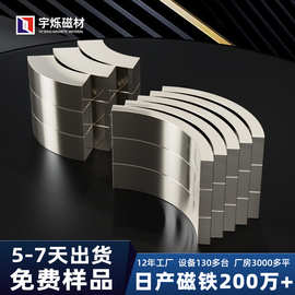 加工多规格高磁力钕铁硼强磁吸铁石半圆磁铁耐高温弧形小磁铁定制