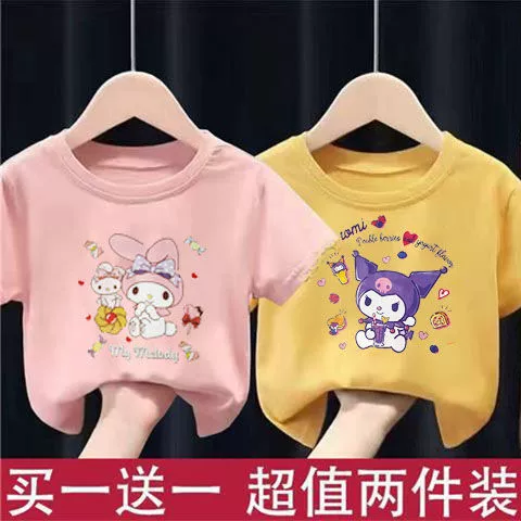 Детская хлопковая летняя дышащая футболка с коротким рукавом, детская одежда