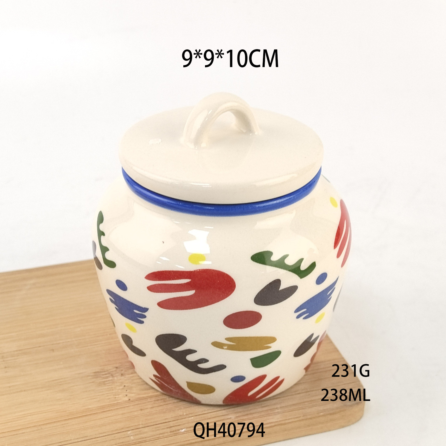 Artesanía de cerámica creativa decoración de mesa lata de almacenamiento joyería joyero collar de anillo frasco de cera a prueba de polvo con tapa