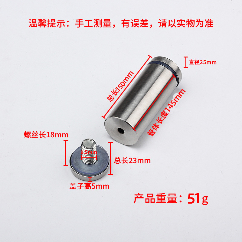 Acero inoxidable publicidad uñas decorativas marca de uñas placa de acrílico espejo de uñas de vidrio plano marco de fotos publicidad tornillo fijo espejo clavo