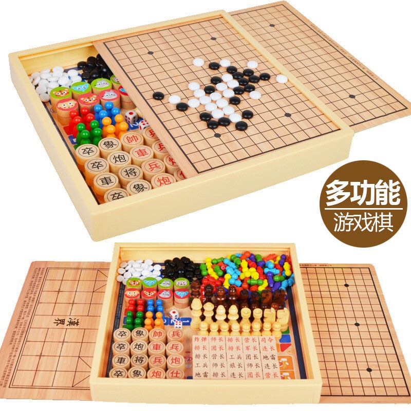 子供用オールインワンチェス盤、チェッカー、フライングチェス、バックギャモンゲーム、チェス、小学生ギフト、ボードゲーム知育玩具|undefined