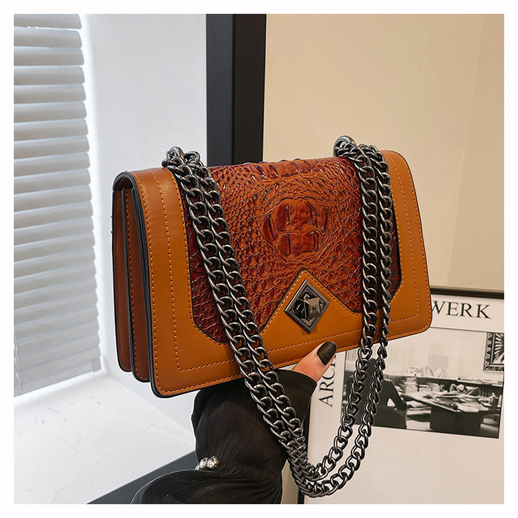 Crocodile Pattern Shoulder Bag For Women Large Capacity Luxury Handbag_voghion.com