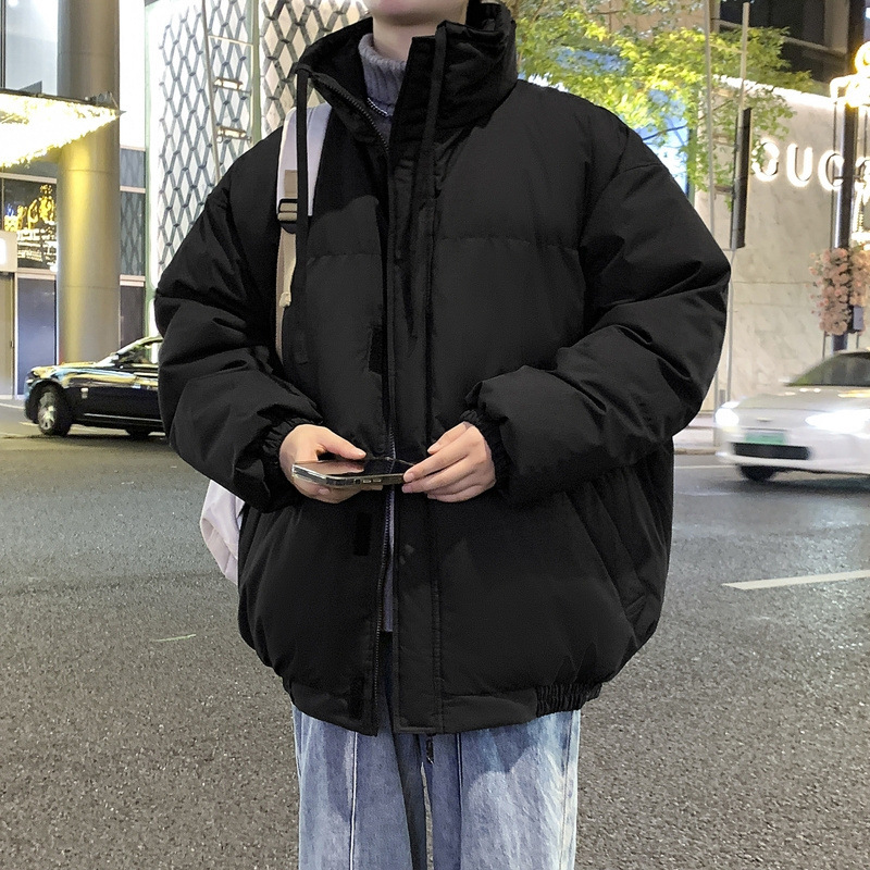 Unisex Padded Jacket With Stand-up Collar Warm Winter Coat_voghion.com