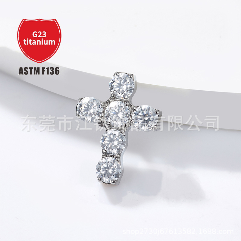 Pointed titanium steel lip stud product view