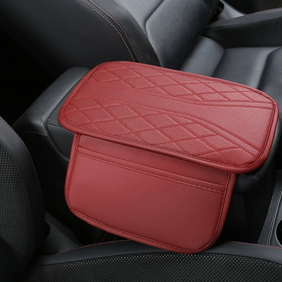 Leather, Cross-Border Hot-Selling Item, Armrest box pad - red