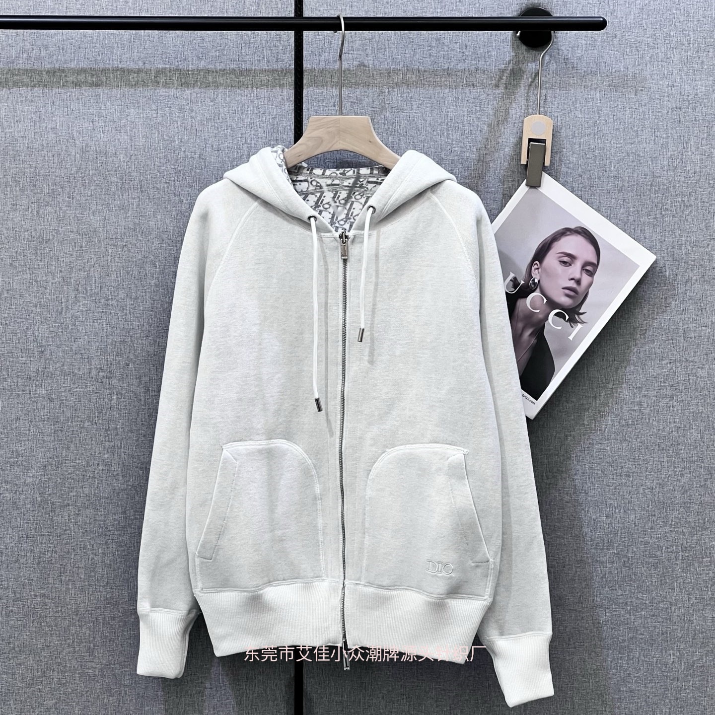 Haute Couture D-Brand Double-Sided Cashmere Jacket for Women 2025 Autumn and Winter New Fashion Versatile Letter Cardigan Hooded Sweatshirt