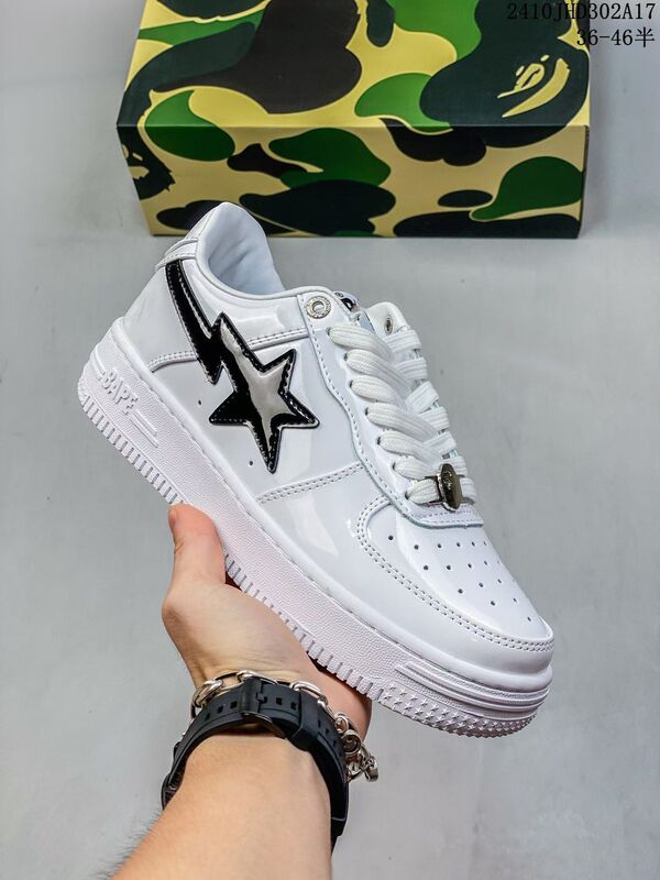 莆田工場直販 BAPESTA SK8 DUNK ストリートトレンド 黒と白のサメ カップル バイブ カジュアル シューズ|undefined