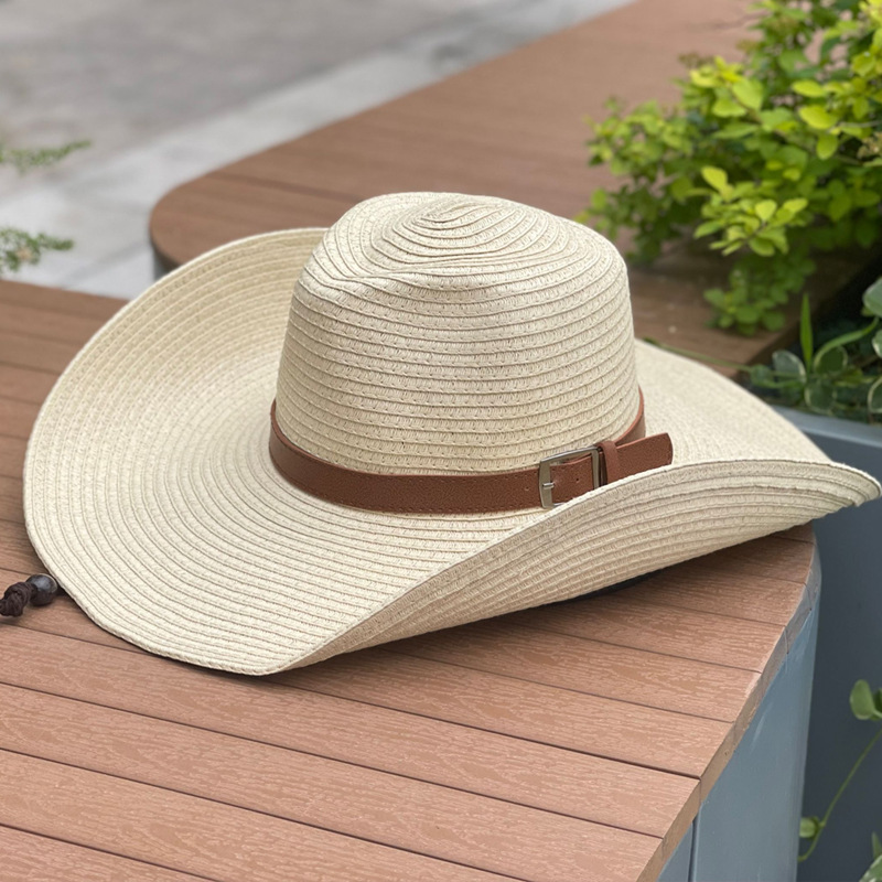 Vintage solhatt med bred brem for menn og kvinner cowboy_voghion.com