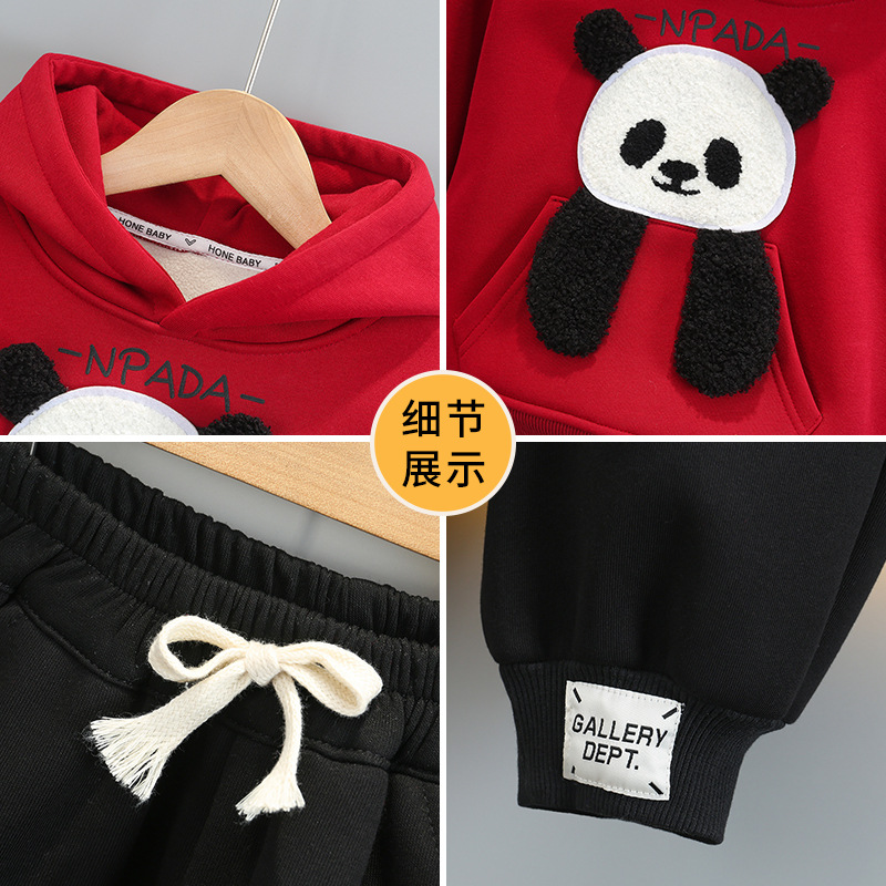 6661 ropa para niños más traje de terciopelo para niños otoño e invierno 2025 nuevo traje de dos piezas de suéter de invierno para bebés guapos para niños