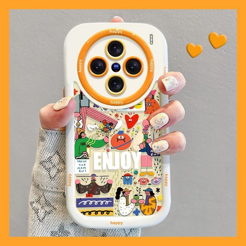 适用vivox200s手机壳全包防摔VIVOx200s设计感带挂绳新款涂鸦集市|undefined