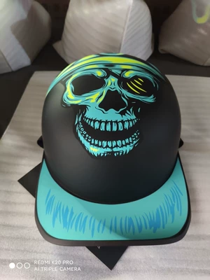 Motosiklet kaskı (dəbilqə) — Riding Baseball Cap - matt-black-skull-m
