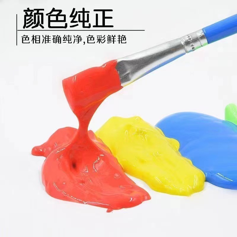 跨境丙烯颜料条石膏娃娃儿童diy绘画涂鸦3毫升12色6连体绘画颜料