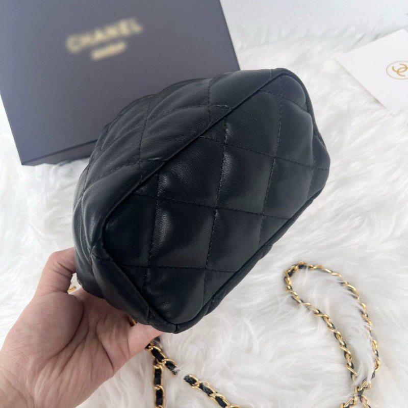 Chain, small bag, for import, with gem, Chanel style