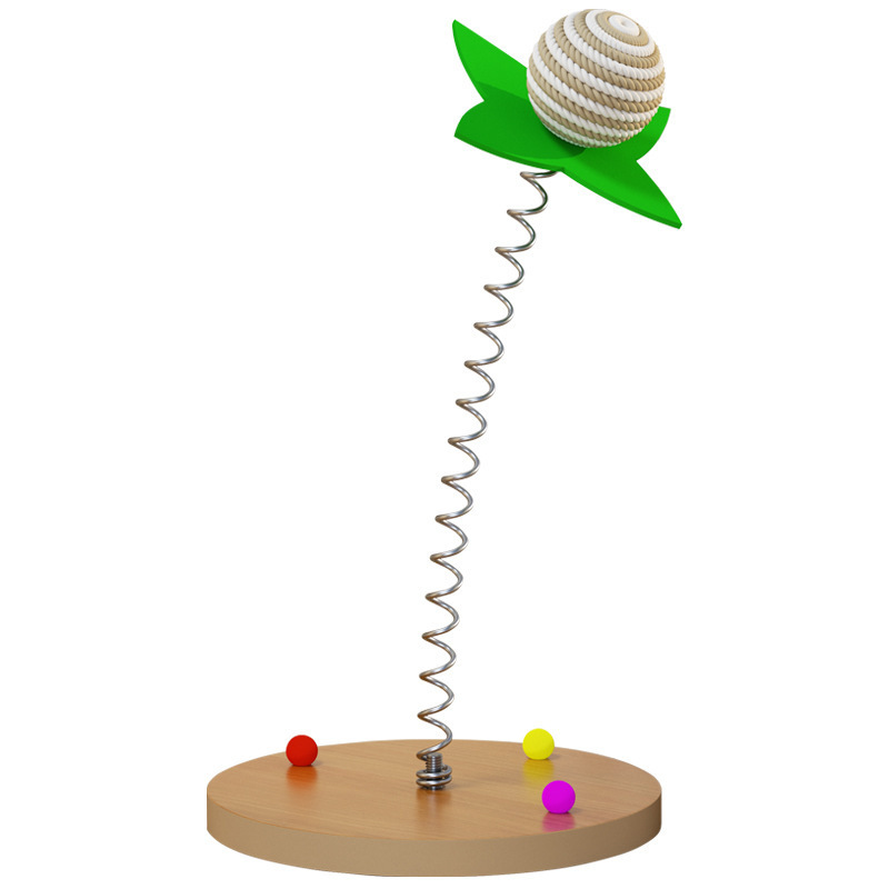 Juguete de bola de sisal Palo para gatos Juguete para gatos Tumbler columpio gato sacudiendo música gato auto-hola juguete de primavera