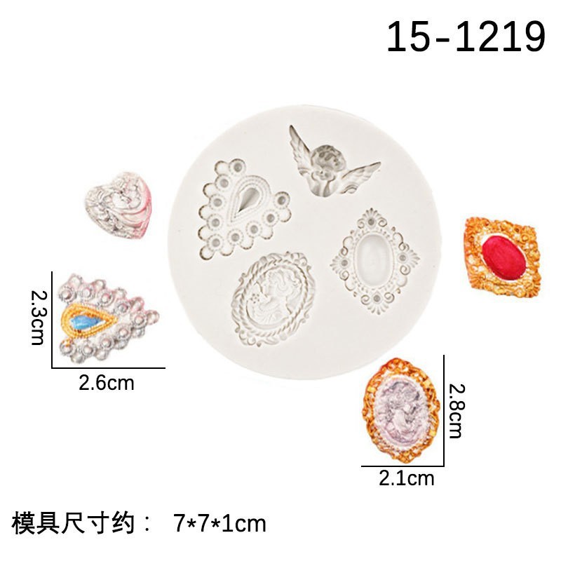 Molde de silicona de joyería clásica, decoración de pastel de fondant de cuentas talladas retro, molde de herramienta de horneado de chocolate de bricolaje