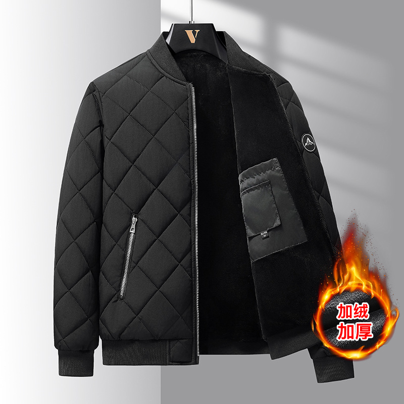 跨境新款棉衣大码男冬季加绒加厚棉袄休闲保暖防寒棉服外套男外套