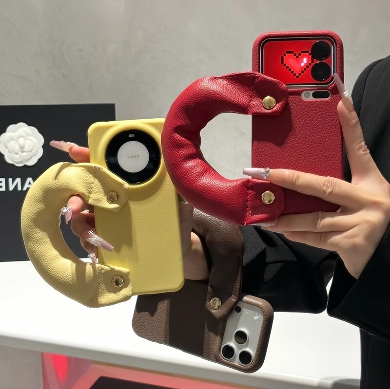 Portable Cotton Handle Case Suitable for Apple 17 Phone Case, 16 Pro Max Anti-Drop, 15 Pro Full-Cover, 13/14 Protective Case