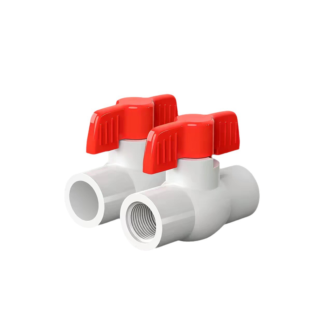 Válvula de bola de agua de PVC interruptor de válvula de bola roscada inserción interna acoplamiento de tubería de válvula de plástico acoplamiento de válvula de bola de conexión flexible total