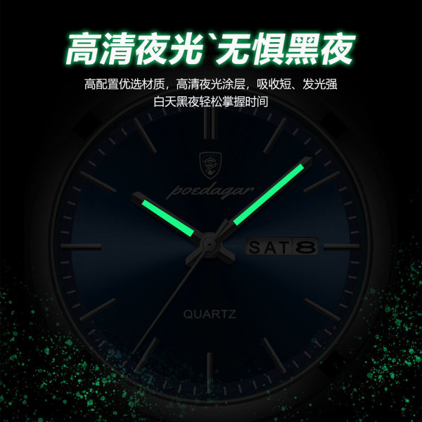 POEDAGAR/ Waterproof quartz swiss watch