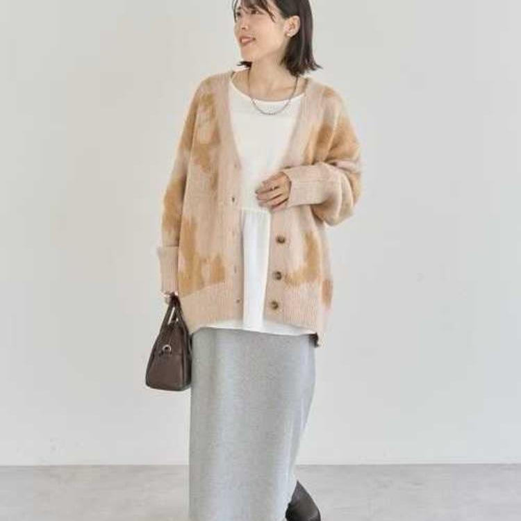 外贸单日系2025年秋冬新款时尚宽松V领开衫外套休闲斑纹针织上衣