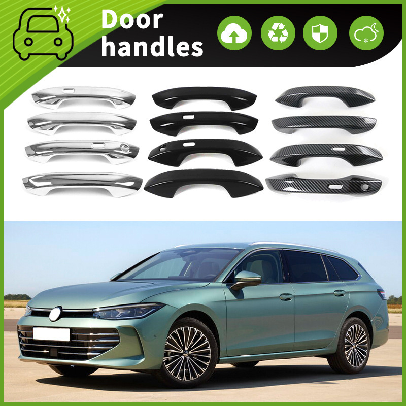 Suitable for 24 Volkswagen Passat B9 Door Bowl Handle Carbon Fiber Pattern Door Handle Modified Decorative Sticker Protective Cover