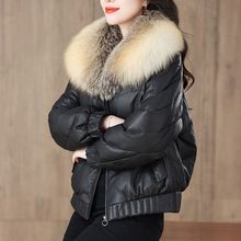 绵羊皮2025金岛狐羽绒服女真皮海宁皮草短款皮衣外套新款冬季毛领