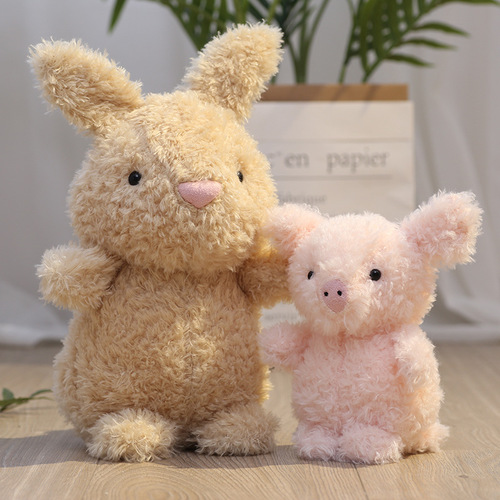 Curly Owl Cute Pet Doll Plush Toy Pink Pig Chicken Rabbit Doll Wedding Throwing Doll Event Gift