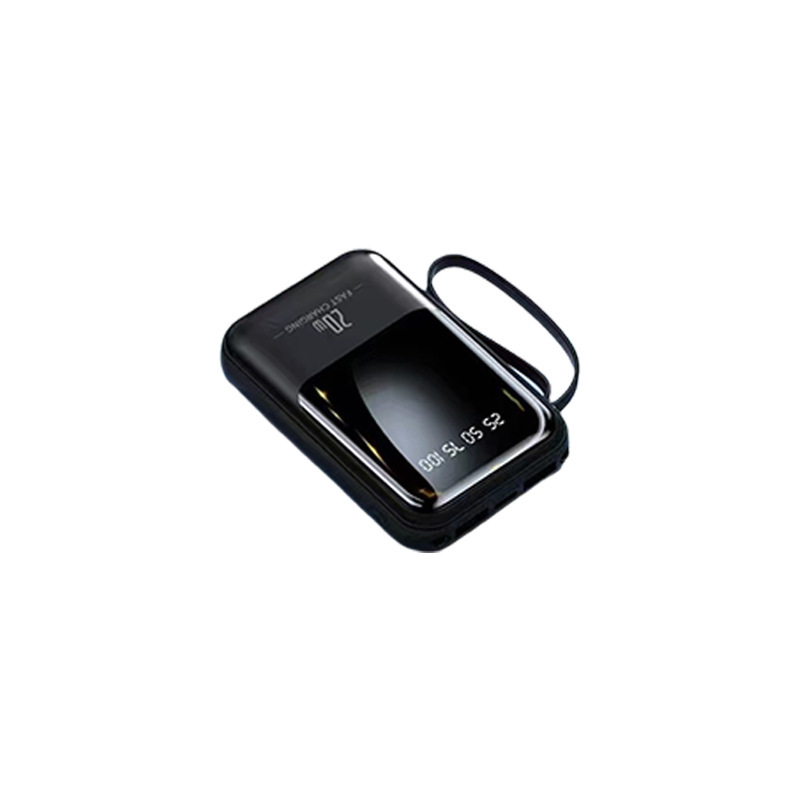 20000mAh mitad de pantalla portátil de alimentación portátil mini al aire libre con cable de enchufe de cuatro cables de alimentación portátil