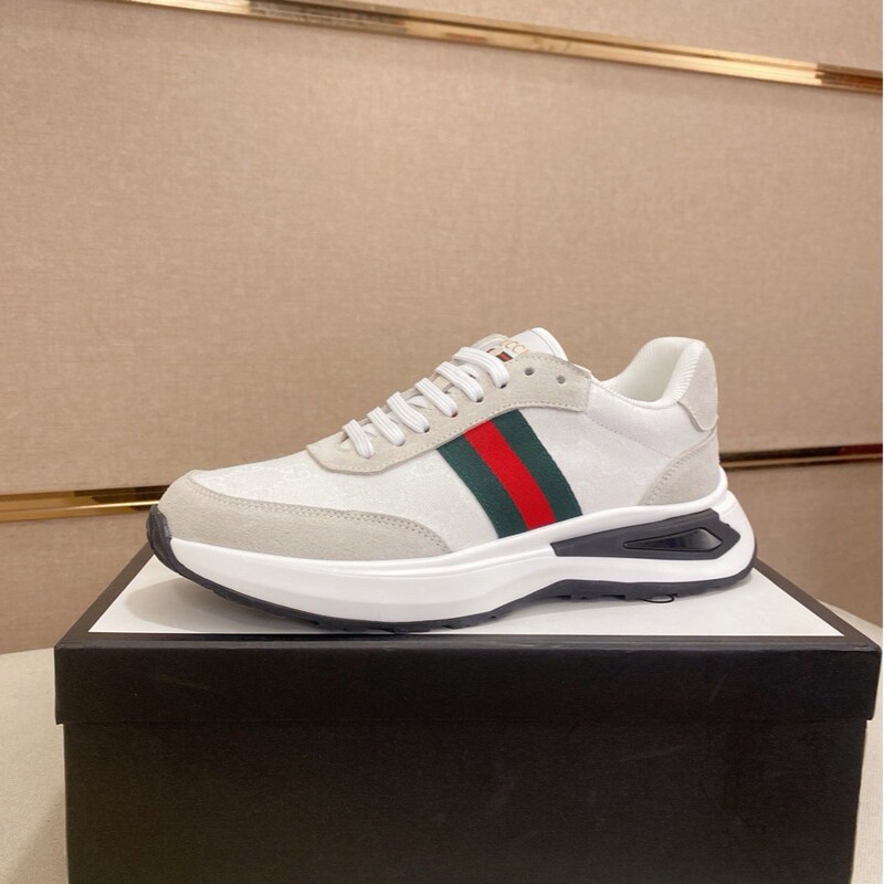 European Classy Fashion Trendy Men's Sports Casual Shoes Fashion Leather Breathable Comfortable Thick-Soled Running Daddy Shoes