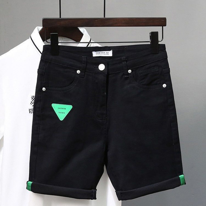Summer Denim Shorts For Men Trendy High End Retro Casual Distressed Wash Slim Fit Five Point_mkmklike.com