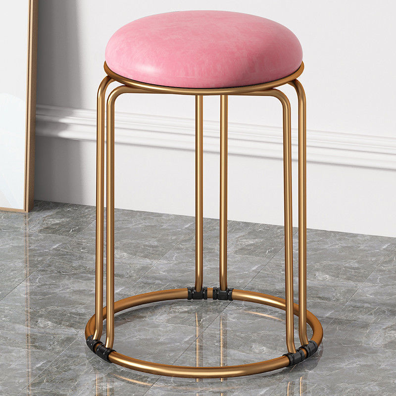 [굵은 6열 솔리드 스틸바-골드다리] 핑크-가죽