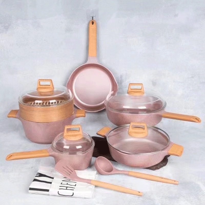 MGC arroz de arroz de 13 piezas set pan antiadherente leche casera cocina de verduras cocina electromagnética horno de gas cocina antiadherente
