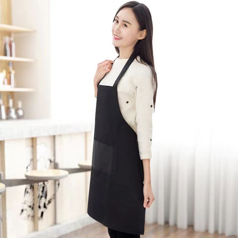 韓国版防汚エプロン家庭用キッチン調理エプロン女性用プリントケータリングミルクティーショップ洋風メイド作業服|undefined