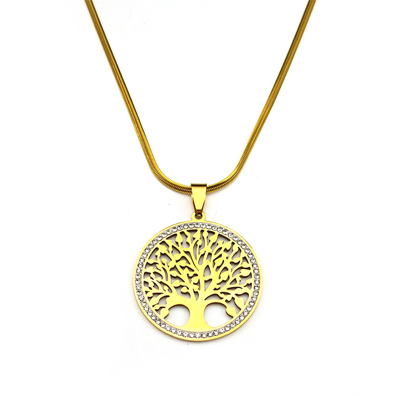 Pendentif dauphin conque serpent en titane français, noix de coco, arbre de vie, accessoires de bijoux DIY, pendentif rose en acier inoxydable_voghion.com