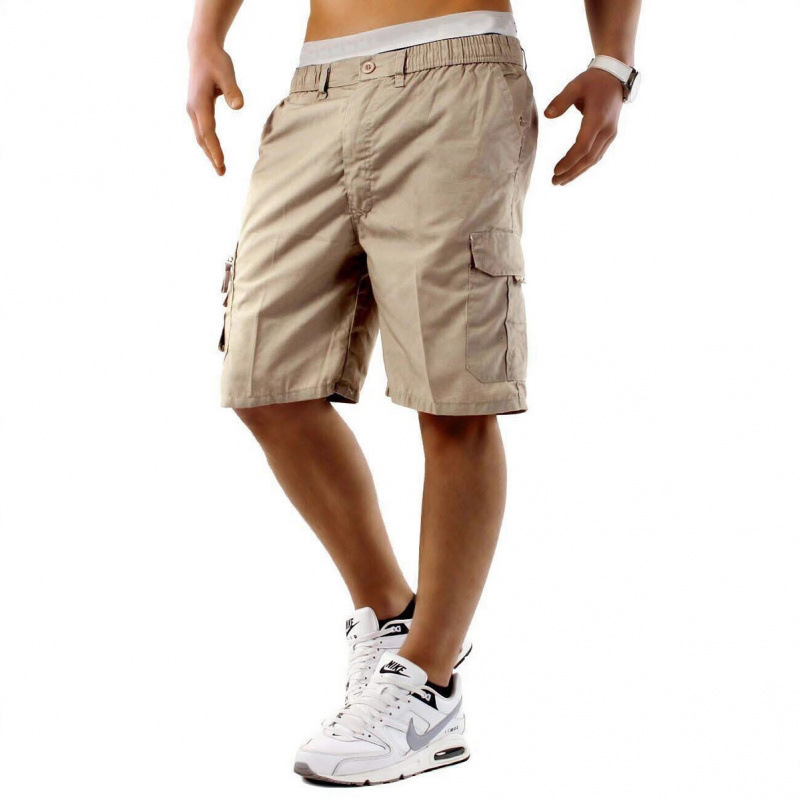 Men's Casual Sports Shorts Hip Hop Style Slim Fit Men's Military Multi-Pocket Shorts