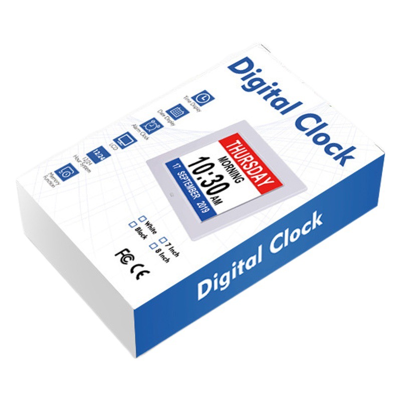 De bajo costo digital de regalo marco de fotos de 7 pulgadas de 8 pulgadas LCD máquina de reloj de Amazon calendario popular medicina de edad avanzada reloj de alarma