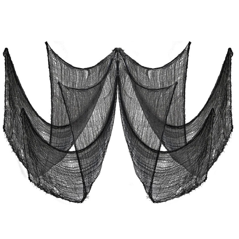 Halloween accesorios gaza negra sala de escape tema de fiesta escenario decoración de terror colgante vestir gaza de impresión de mano