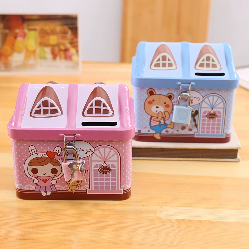 Мультяшная копилка-домик для детей и девочек, новая копилка 2025 года для детского сада с замком для хранения денег