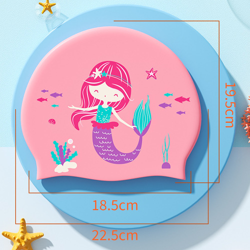 Factory Direct Sale Children's Swim Hat Silicone Waterproof Comfortable Non-Squeezing Head Baby Student Special Cartoon Wholesale Swim Hat