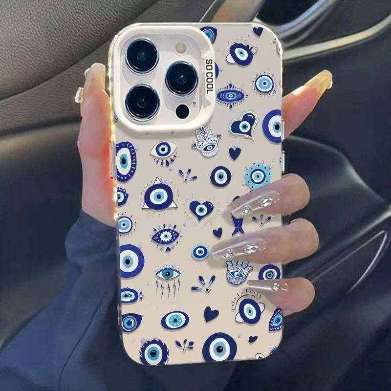 Ojos azules para iPhone 16 funda para teléfono móvil Apple 15promax nuevo 14 personalidad 13pro12 Europa y América x