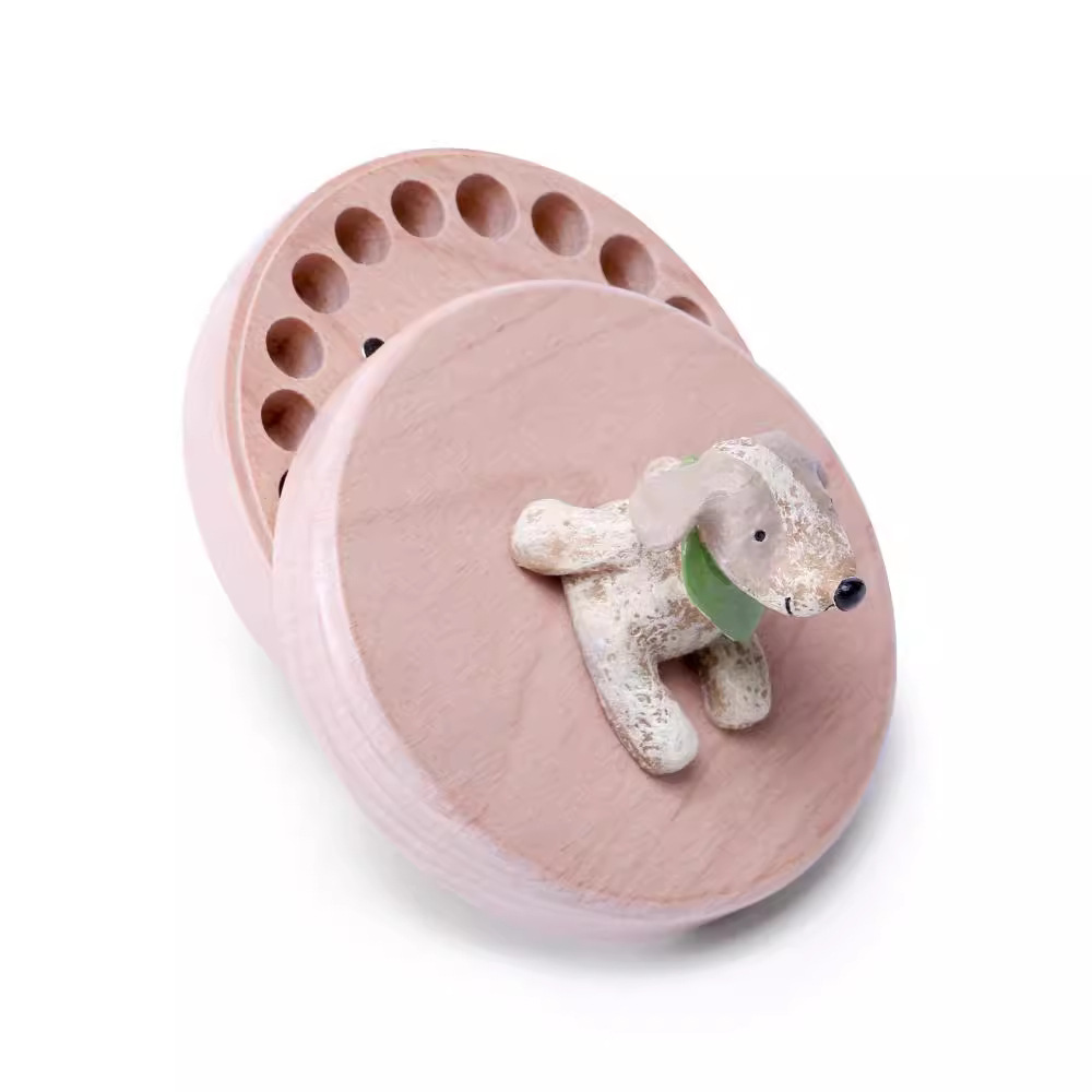 Pezón de haya para niños Memorial caja niña niño dientes mirando hacia arriba en el cielo estrellado Colección Caja dientes del bebé cambiando creativo