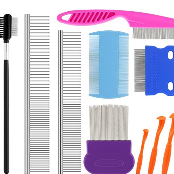 Dog Cleaning and Grooming Tool Set Pet Lice Removal Comb Flea Comb Fine-Toothed Needle Comb Lice Removal Comb