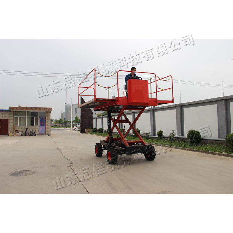 四轮电动式高空作业车移动式升降式作业平台全液压遥控式升降车